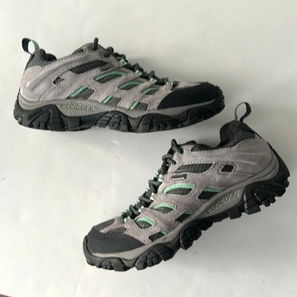 Merrell Moab Waterproof Hiking Shoe Drizzlemint Hiker size 7 - Picture 9 of 11